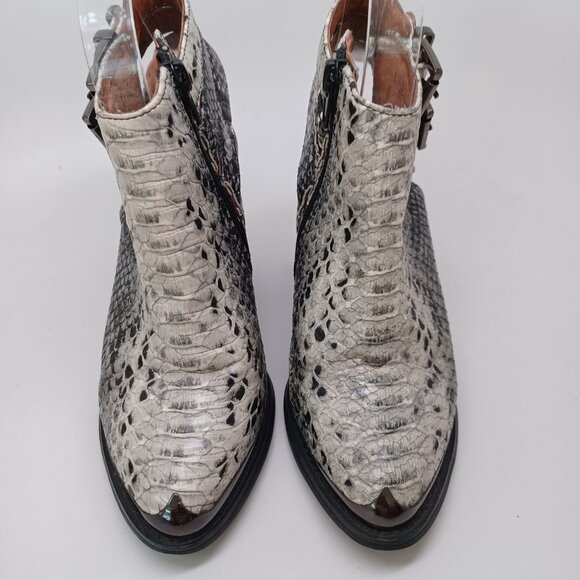 Jeffrey Campbell Ankle Booties Ibeza Carlton Snake Python Buckle Heels Size 6.5 - Picture 4 of 16